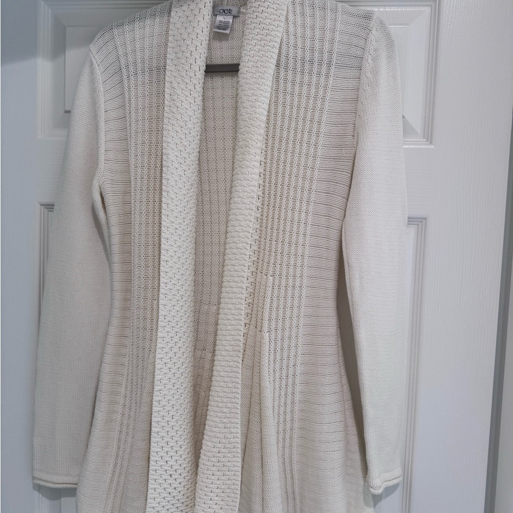 Cache Women's Cream Cardigan SweaterSize L